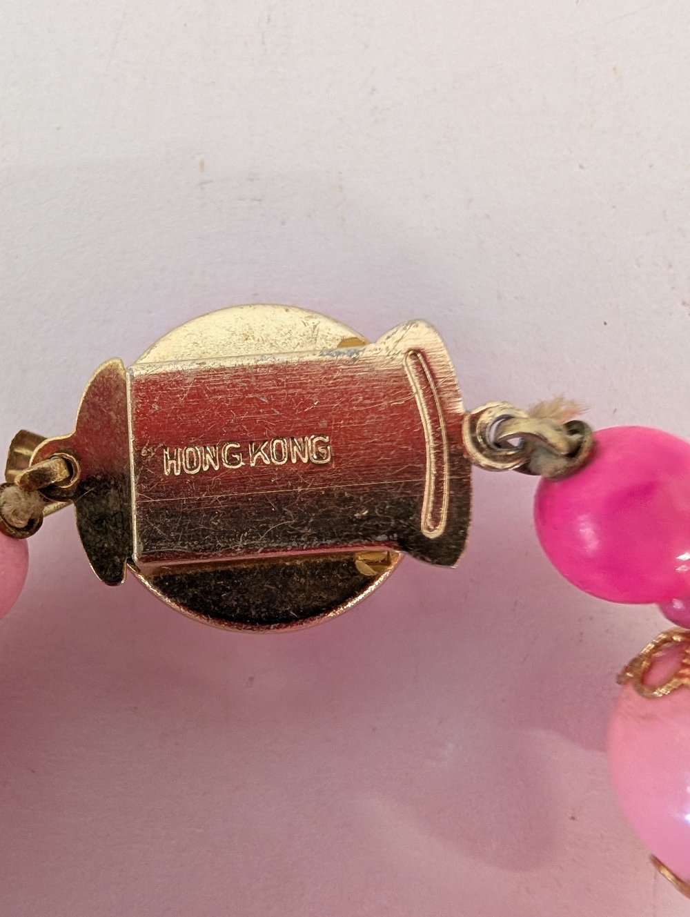 Vintage 1960 Hot Pink Two-Row Statement Beaded Necklace - Women Jewelry - Picture 2 of 4